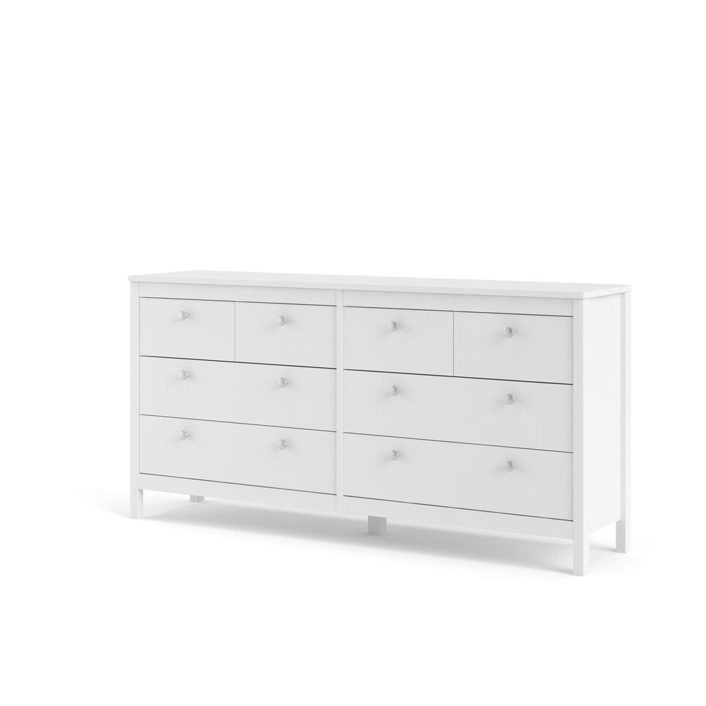Madrid 8 Drawer Double Dresser , White. Picture 14