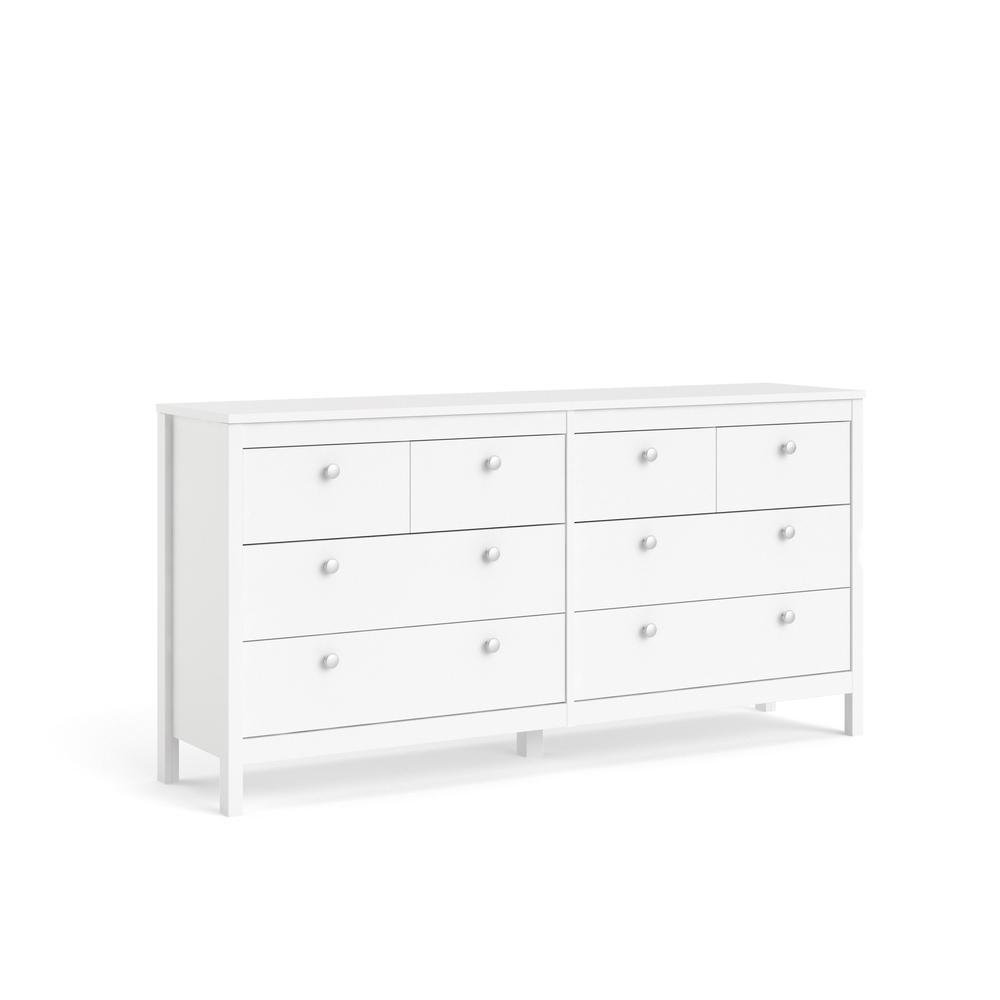 Madrid 8 Drawer Double Dresser , White. Picture 17