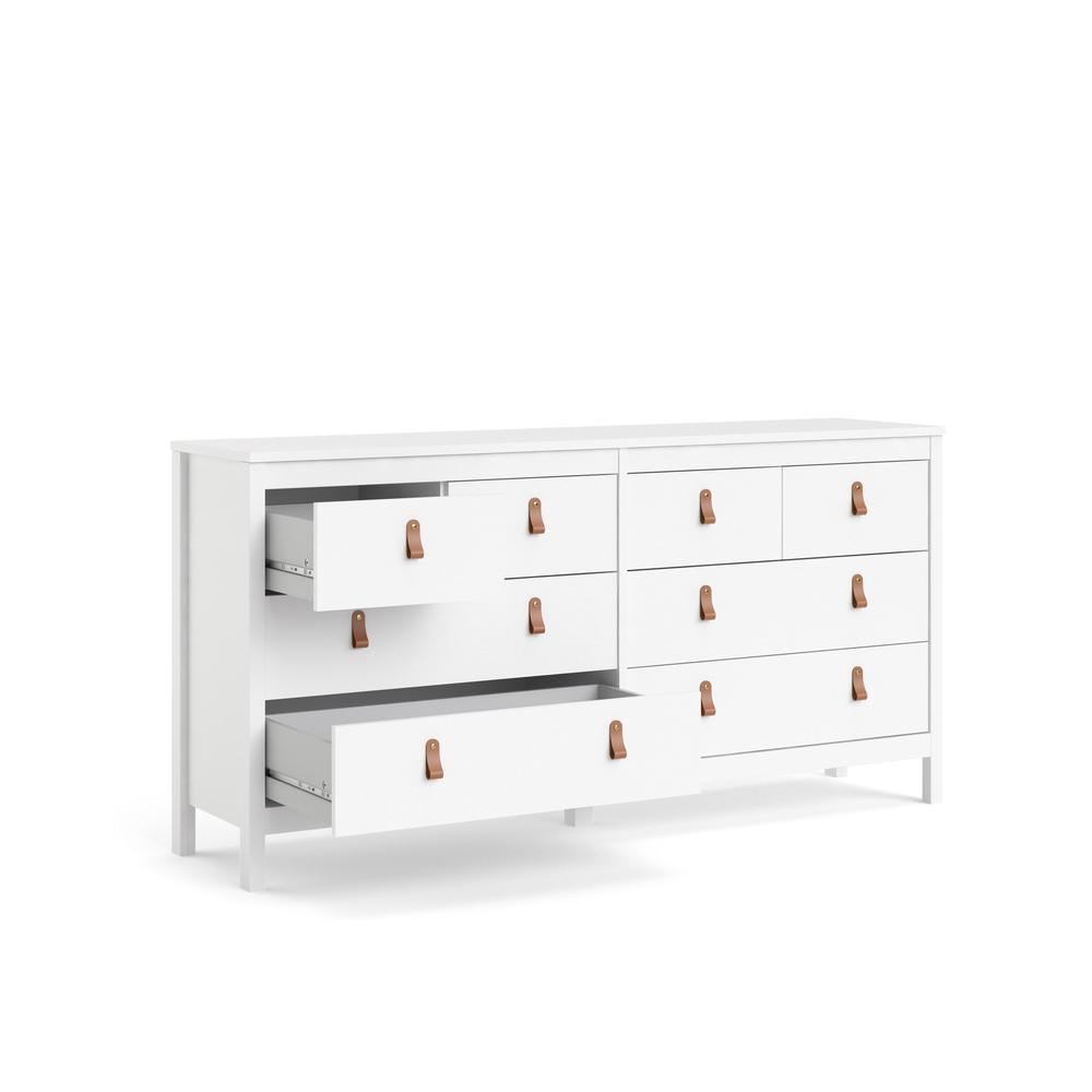 Madrid 8 Drawer Double Dresser , White. Picture 18