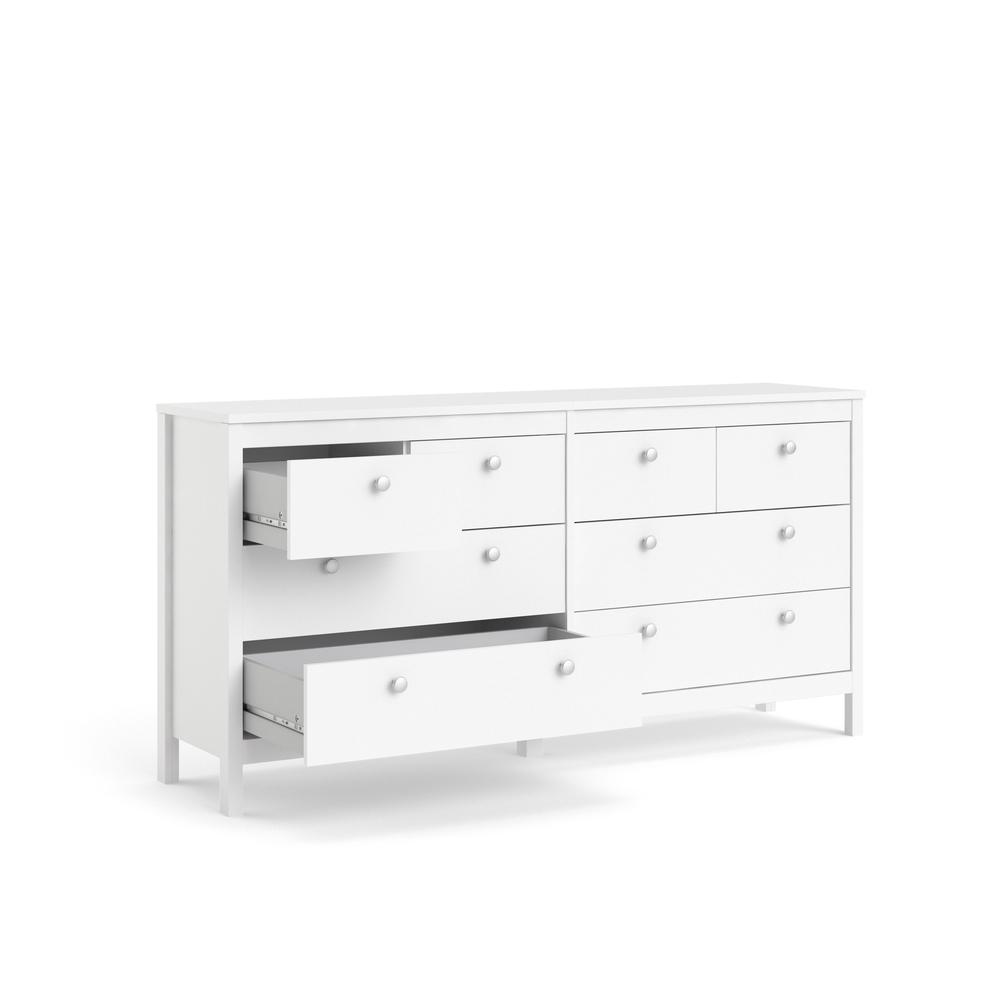 Madrid 8 Drawer Double Dresser , White. Picture 19