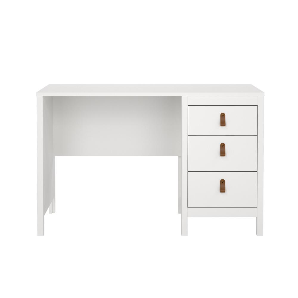 Madrid Home Office Writing Desk with 3 Storage Drawers, White. Picture 1