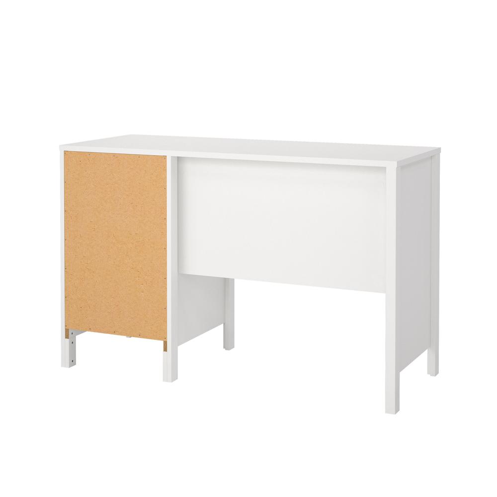 Madrid Home Office Writing Desk with 3 Storage Drawers, White. Picture 19