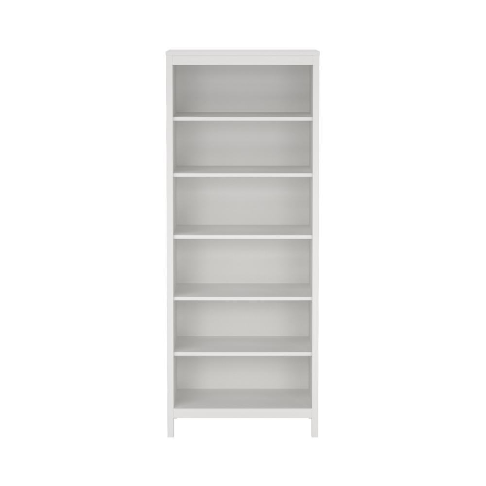 Madrid Adjustable 6 Shelf Bookcase, Open Storage Home Office Bookshelf, White. Picture 2