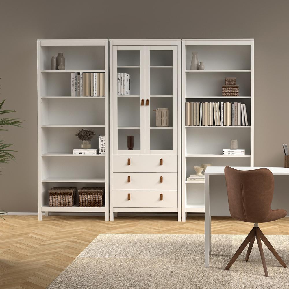 Madrid Adjustable 6 Shelf Bookcase, Open Storage Home Office Bookshelf, White. Picture 9