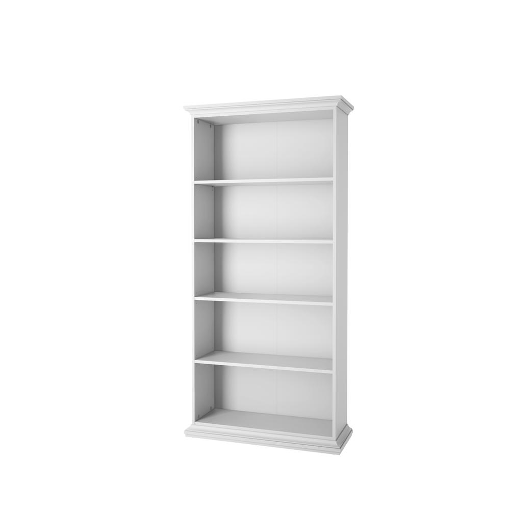Tall Wide 5 Shelf Bookcase White, Five Shelf Bookcase White
