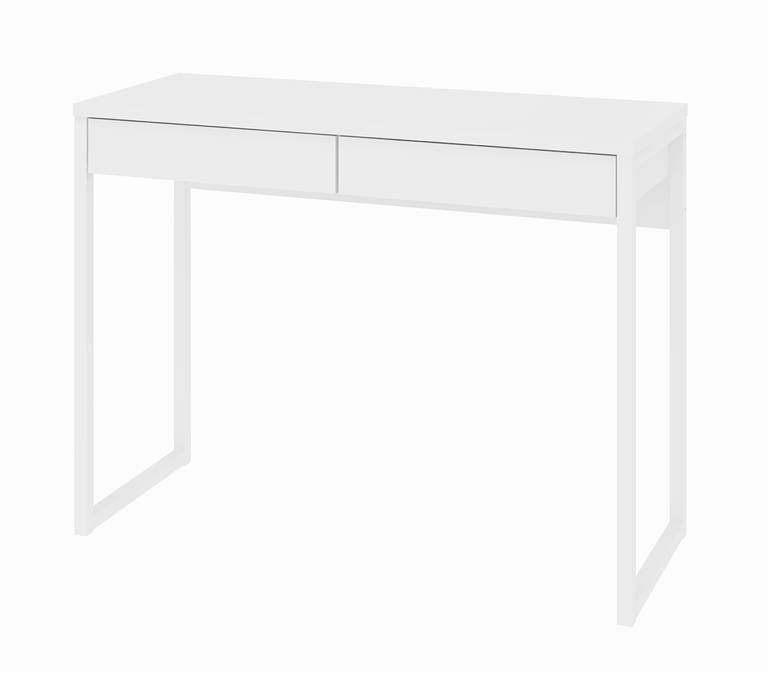 function plus desk 2 drawers in white high gloss