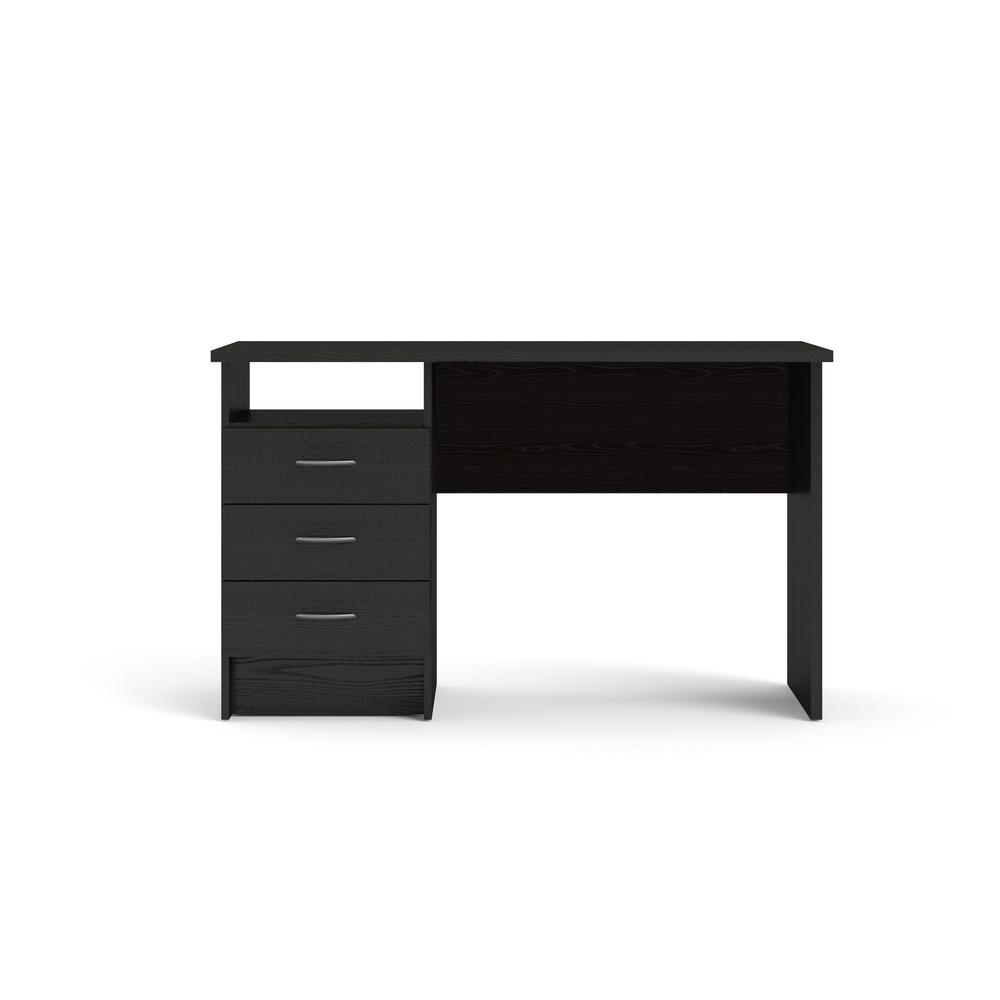 Whitman Desk with 3 Drawers, Black Woodgrain. Picture 1