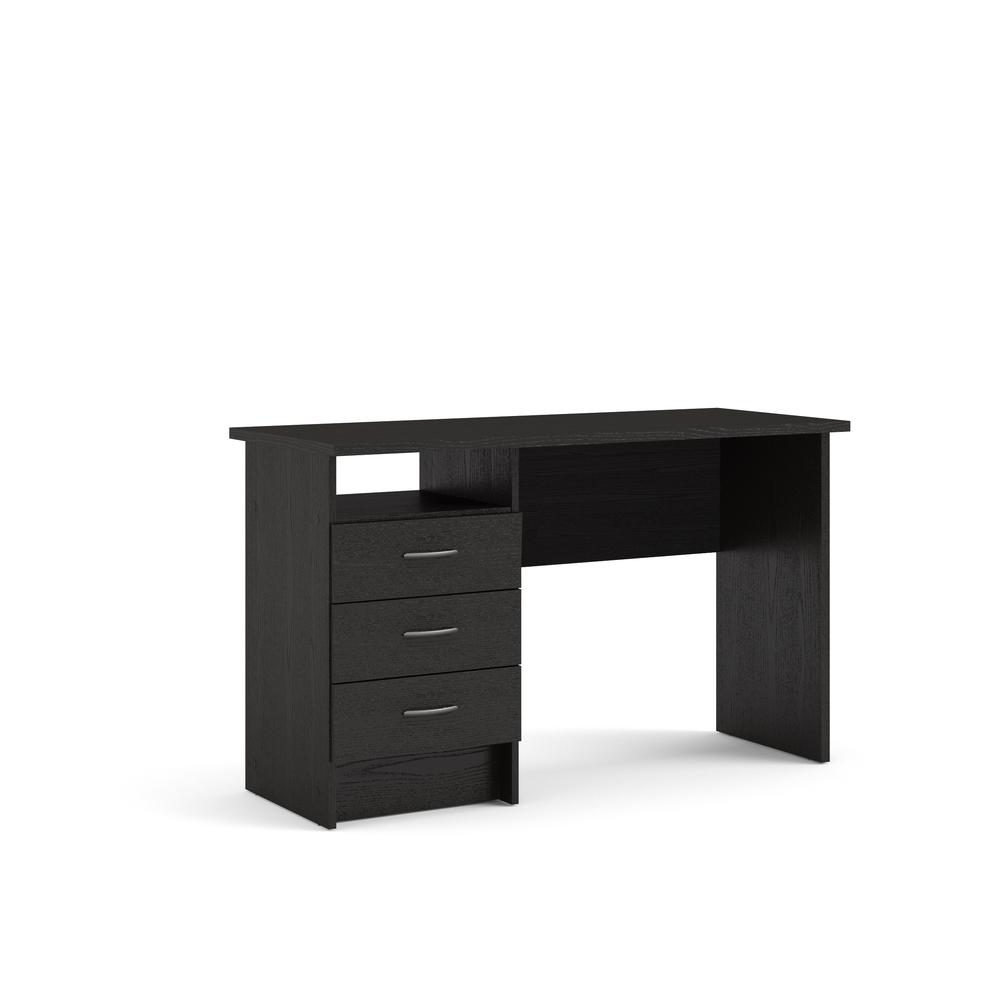 Whitman Desk with 3 Drawers, Black Woodgrain. Picture 2