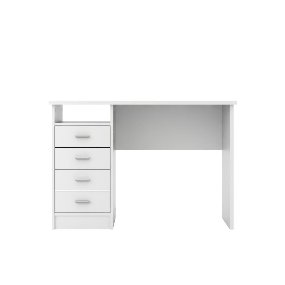 Desk with 4 Drawers, White. Picture 1