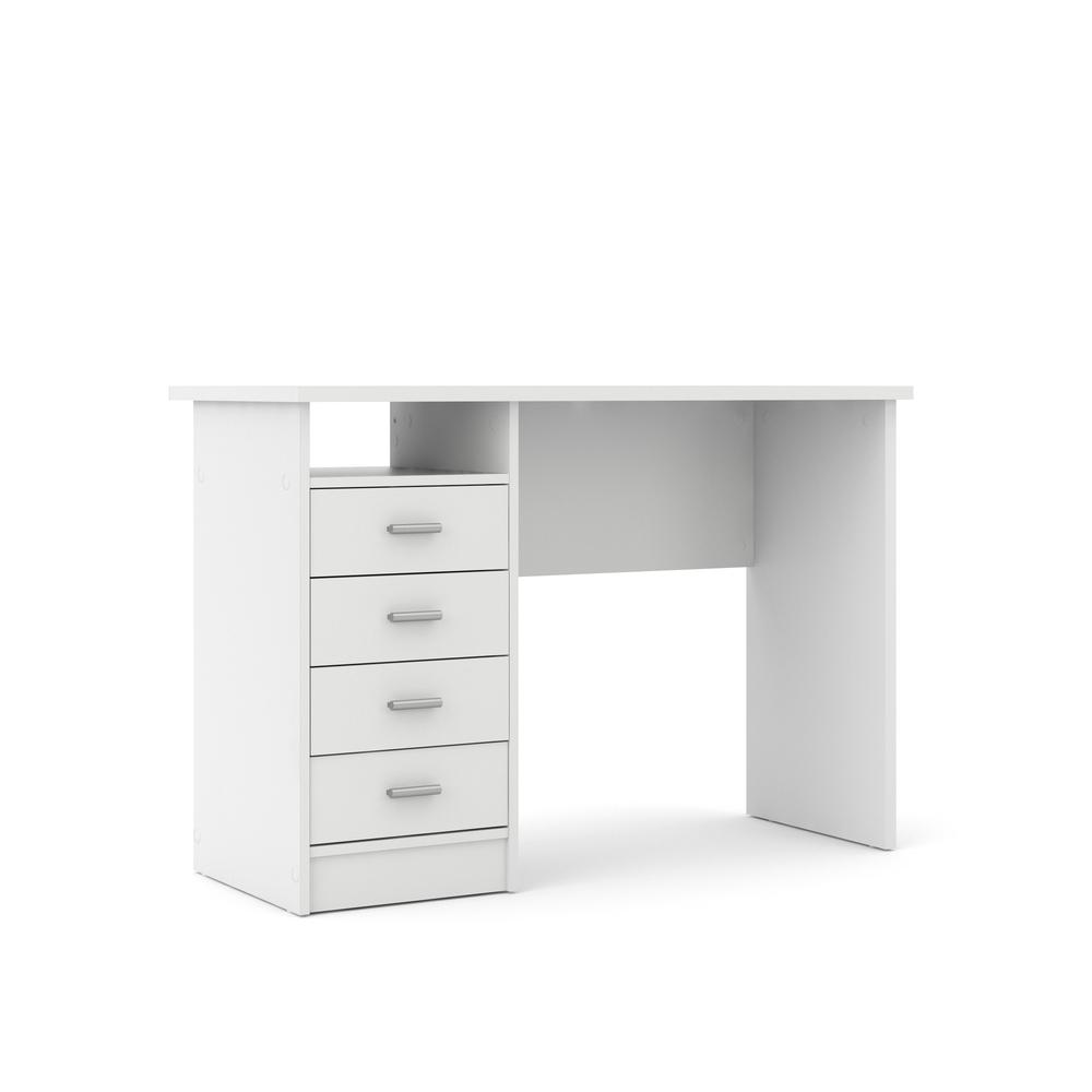 Desk with 4 Drawers, White. Picture 2