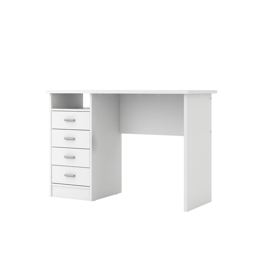 Warner Desk with 4 Drawers, White. Picture 3