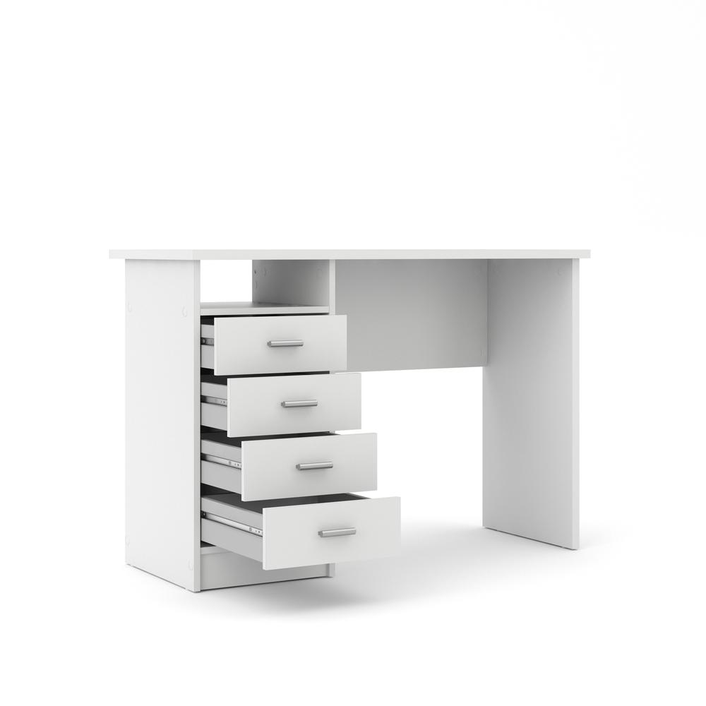 Desk with 4 Drawers, White. Picture 5