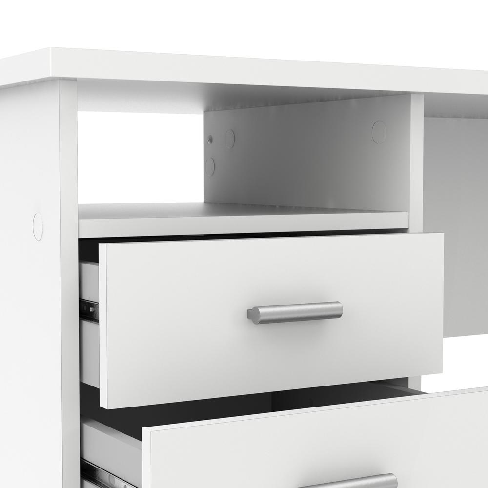 Desk with 4 Drawers, White. Picture 7