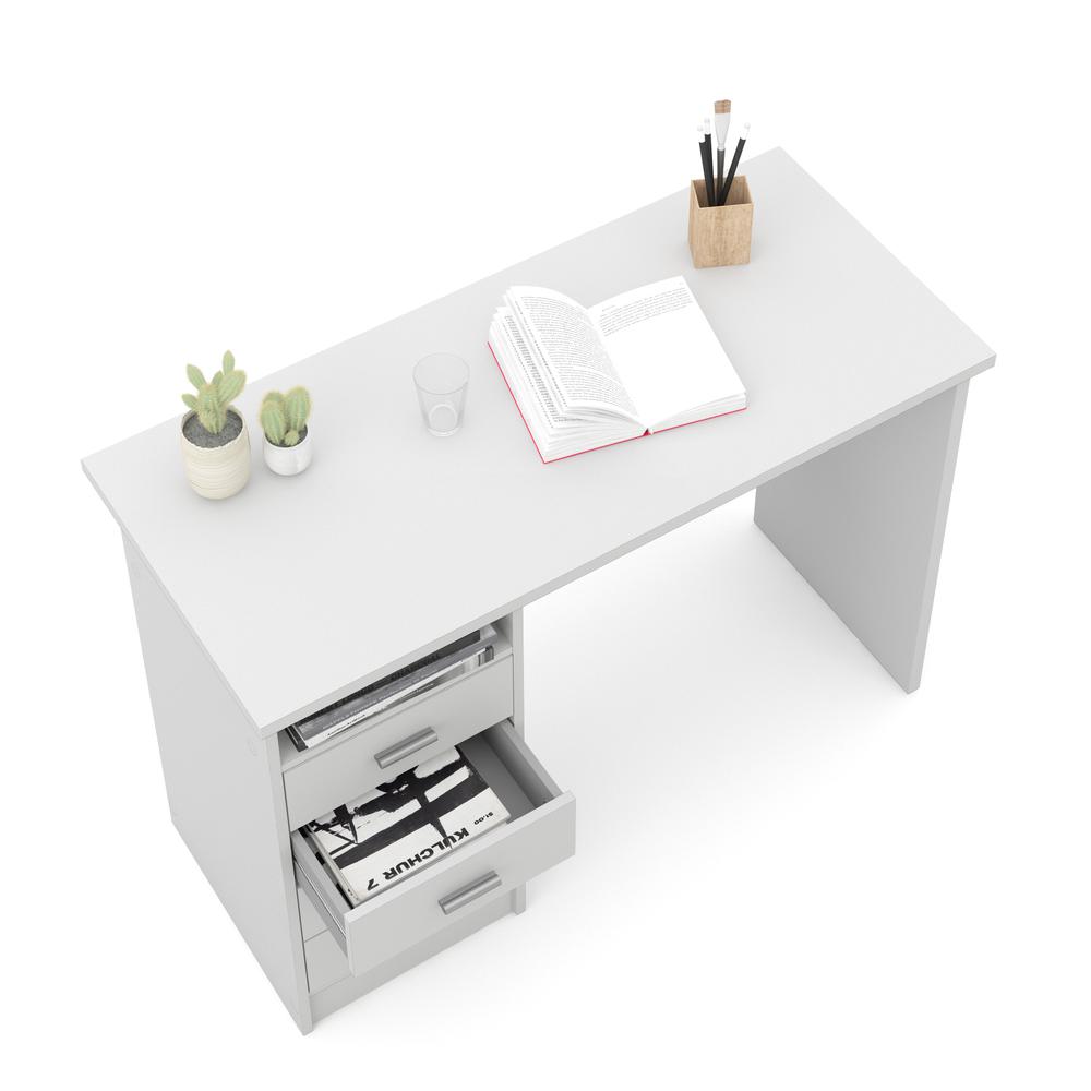 Desk with 4 Drawers, White. Picture 8