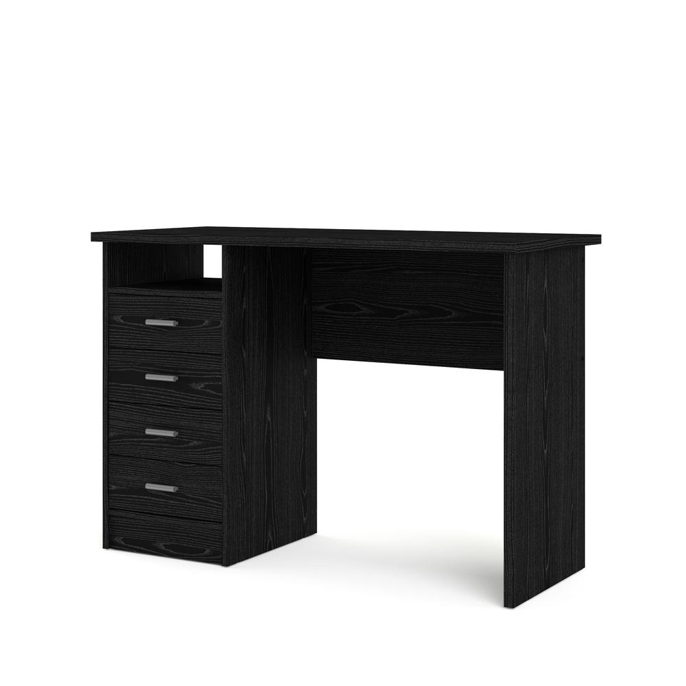 Desk with 4 Drawers Black Woodgrain. Picture 2