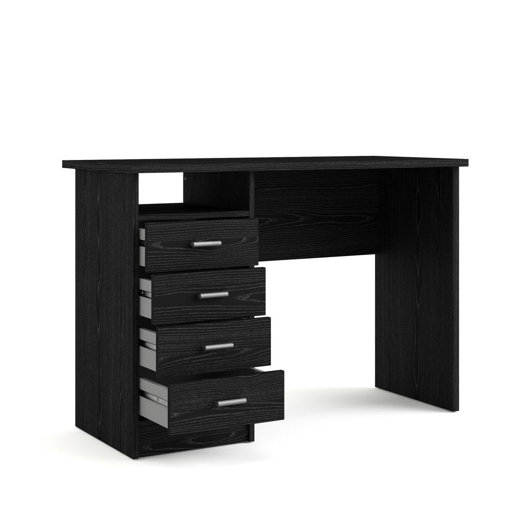 Desk with 4 Drawers Black Woodgrain. Picture 3