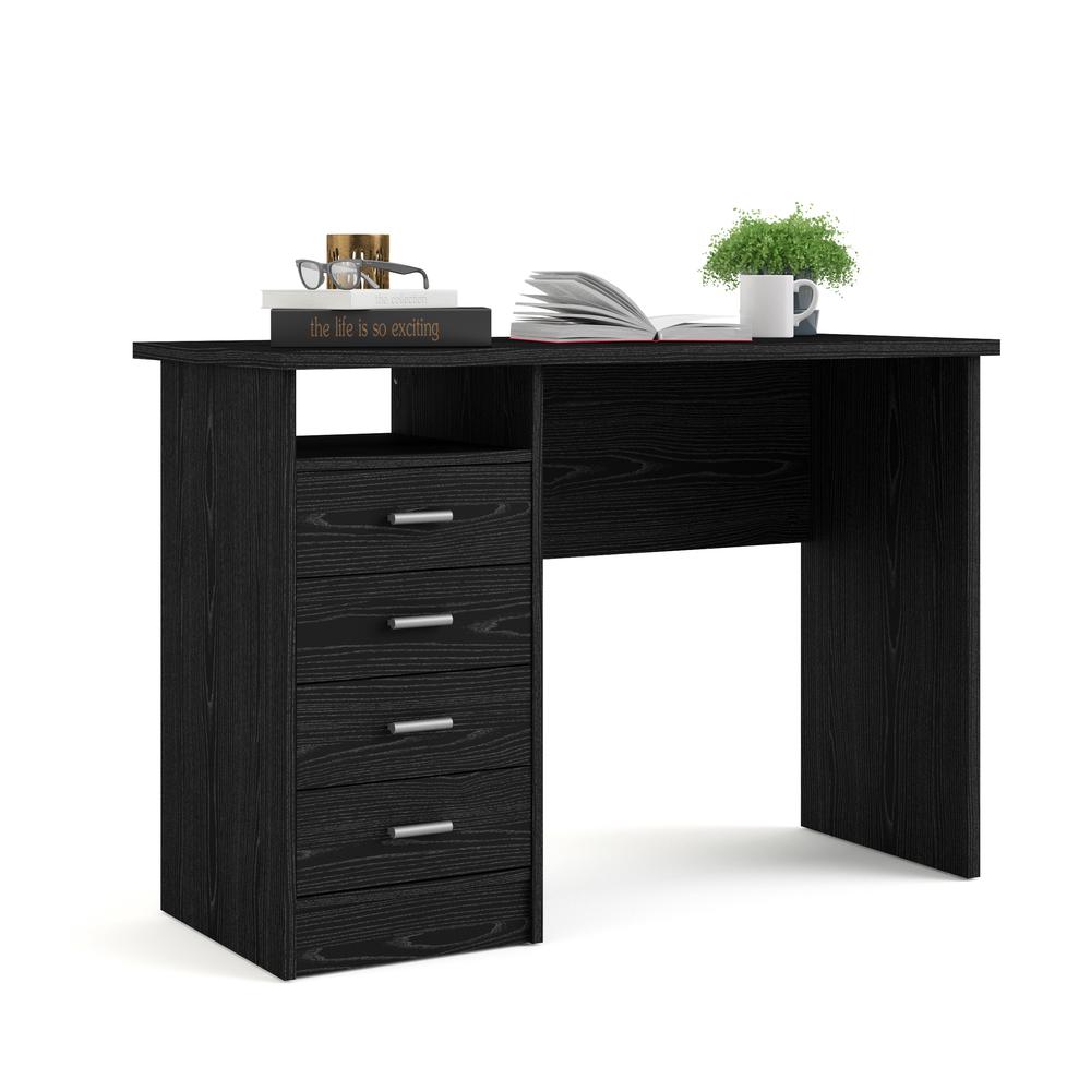 Desk with 4 Drawers Black Woodgrain. Picture 9