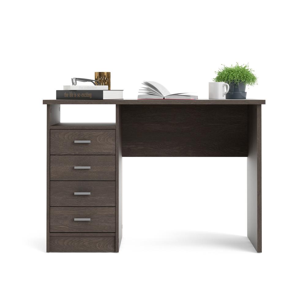 Warner Desk with 4 Drawers, Dark Chocolate. Picture 14