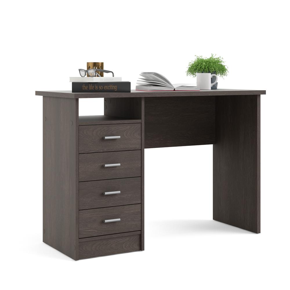 Warner Desk with 4 Drawers, Dark Chocolate. Picture 15