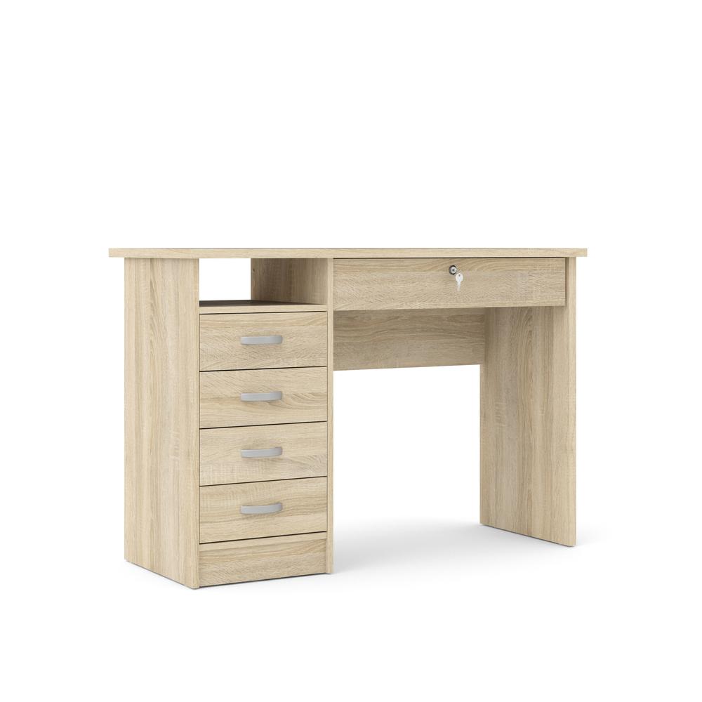 Desk with 5 Drawers, Oak. Picture 2