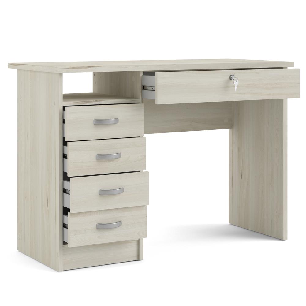 Walden Desk with 5 Drawers, Light Woodgrain. Picture 9