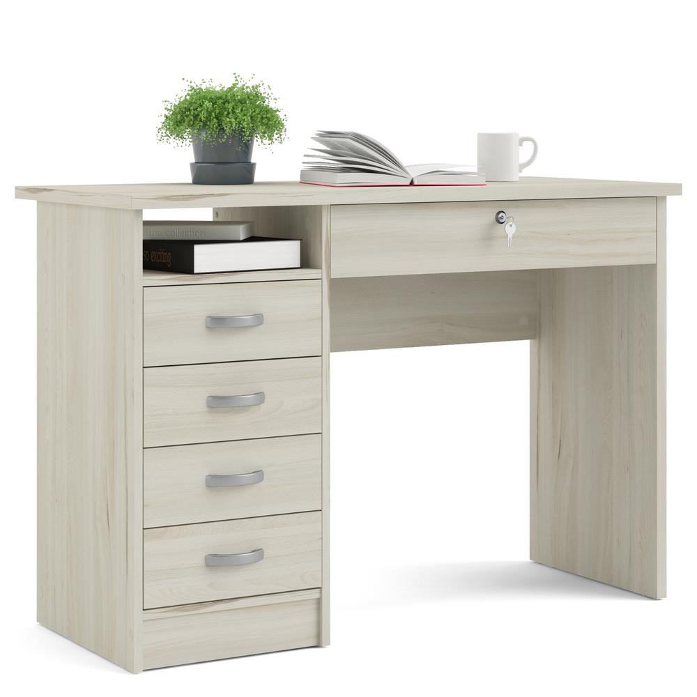 Walden Desk with 5 Drawers, Light Woodgrain. Picture 12