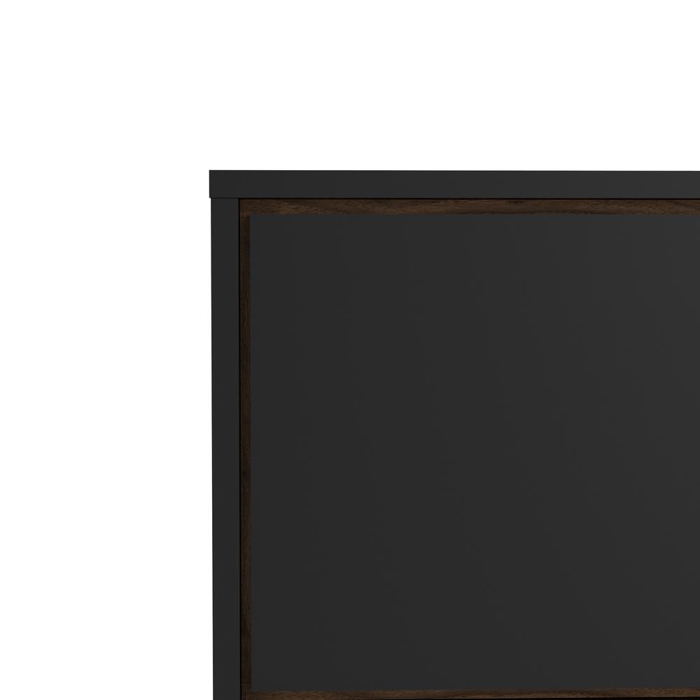 Ry 1 Door, 1 Drawer TV Stand with Open Shelf, Black Matte/Walnut. Picture 8