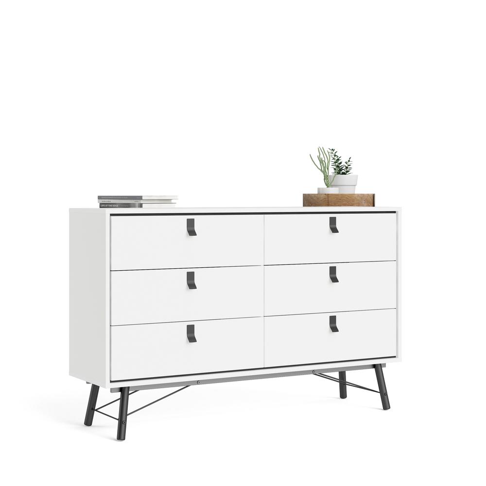 Ry 6 Drawer Double Dresser, White Matte/Black. Picture 6