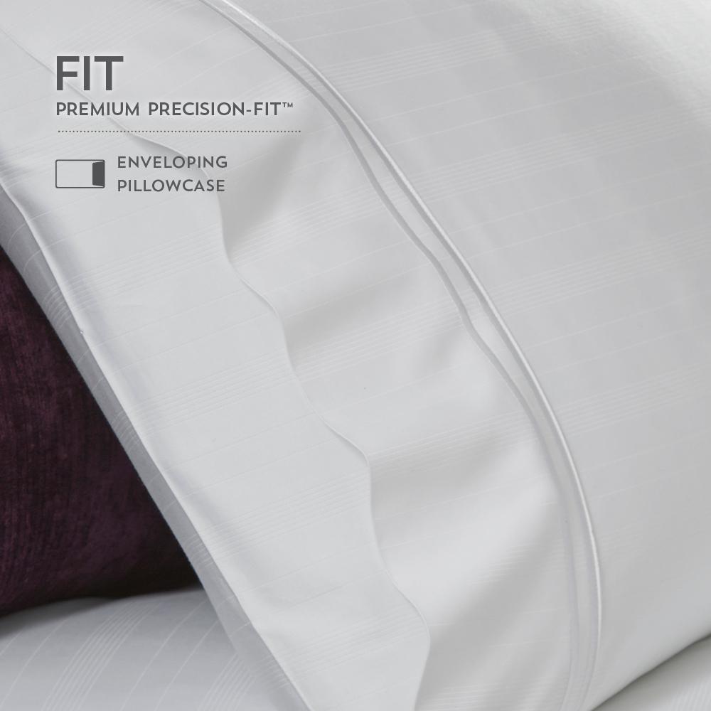 Premium Bamboo Pillowcase Set King, White. Picture 3