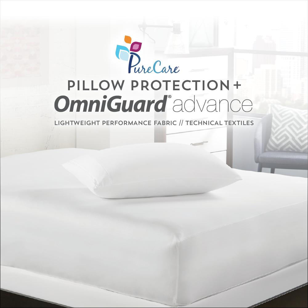 OmniGuard Pillow Protector Queen, White. Picture 2