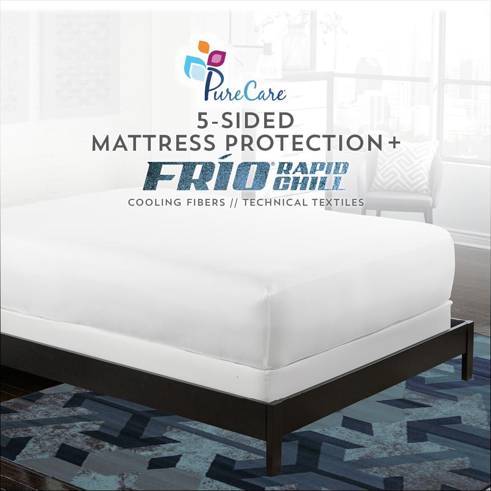 FRíO 5-Sided Mattress Protector Twin, White. Picture 2