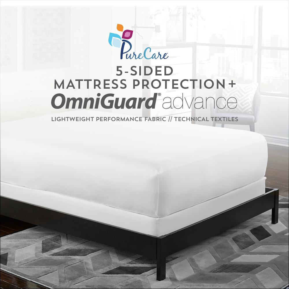 OmniGuard 5-Sided Mattress Protector Cal King, White. Picture 2