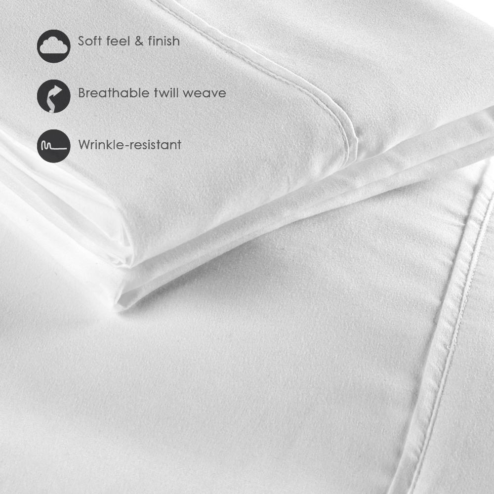 Microfiber Sheet Set Queen, White. Picture 4