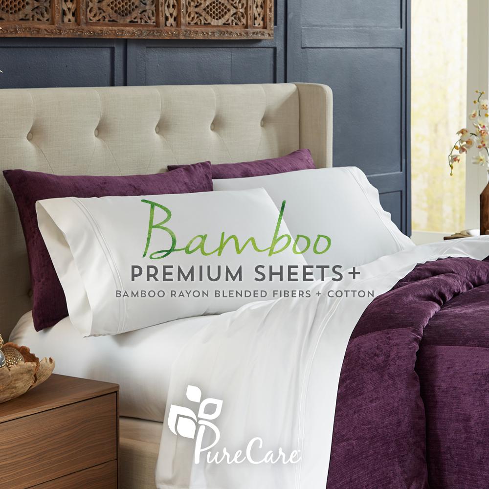 Premium Bamboo Sheet Set Queen, Sand. Picture 2
