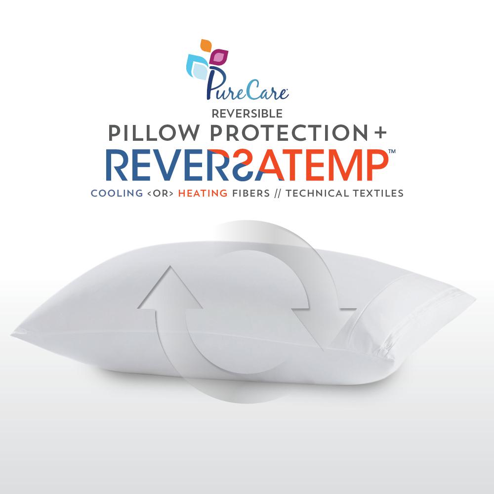 ReversaTemp Pillow Protector Queen, White. Picture 2