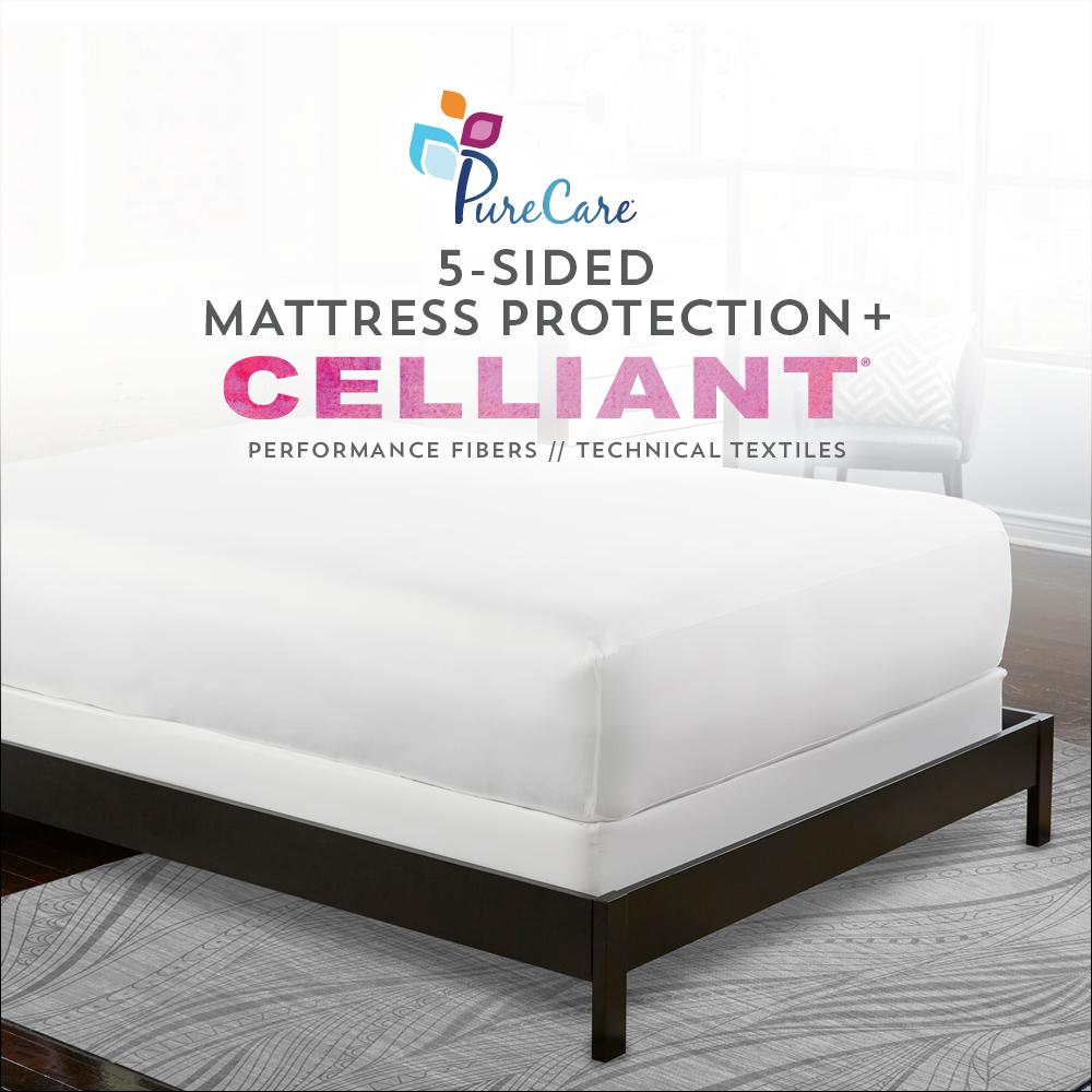 Celliant 5-Sided Mattress Protector Full, White. Picture 2