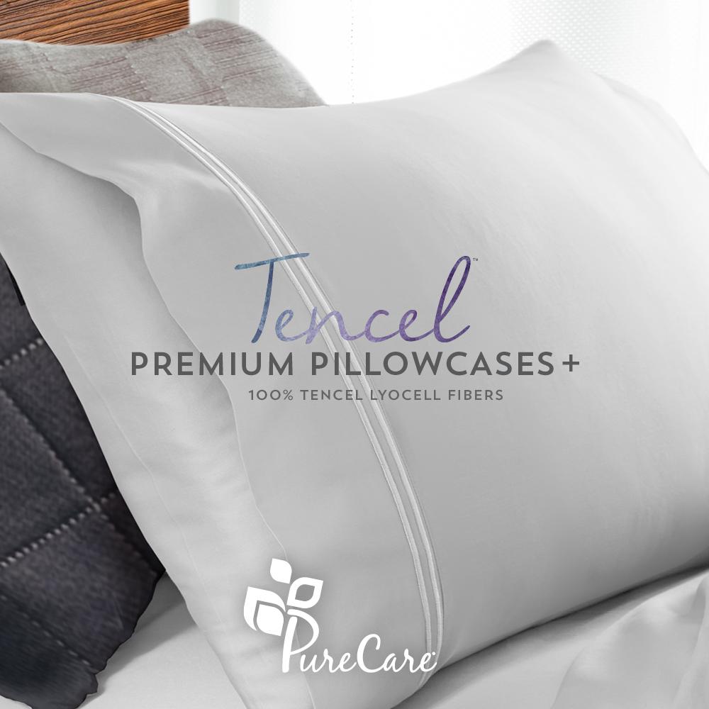 Premium Tencel Pillowcases Queen, Light Blue. Picture 2