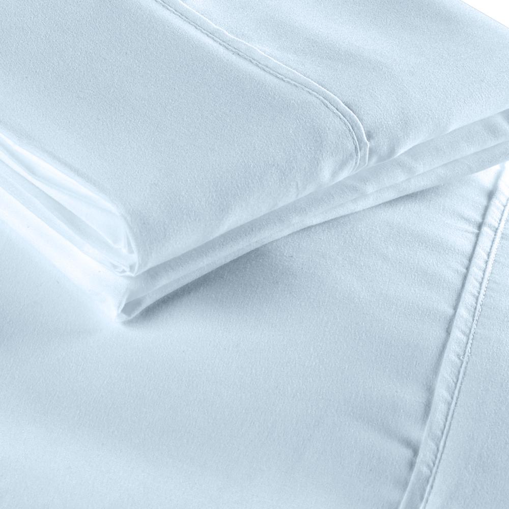 100% Cotton Pillowcase Set Standard, Light Blue. Picture 5