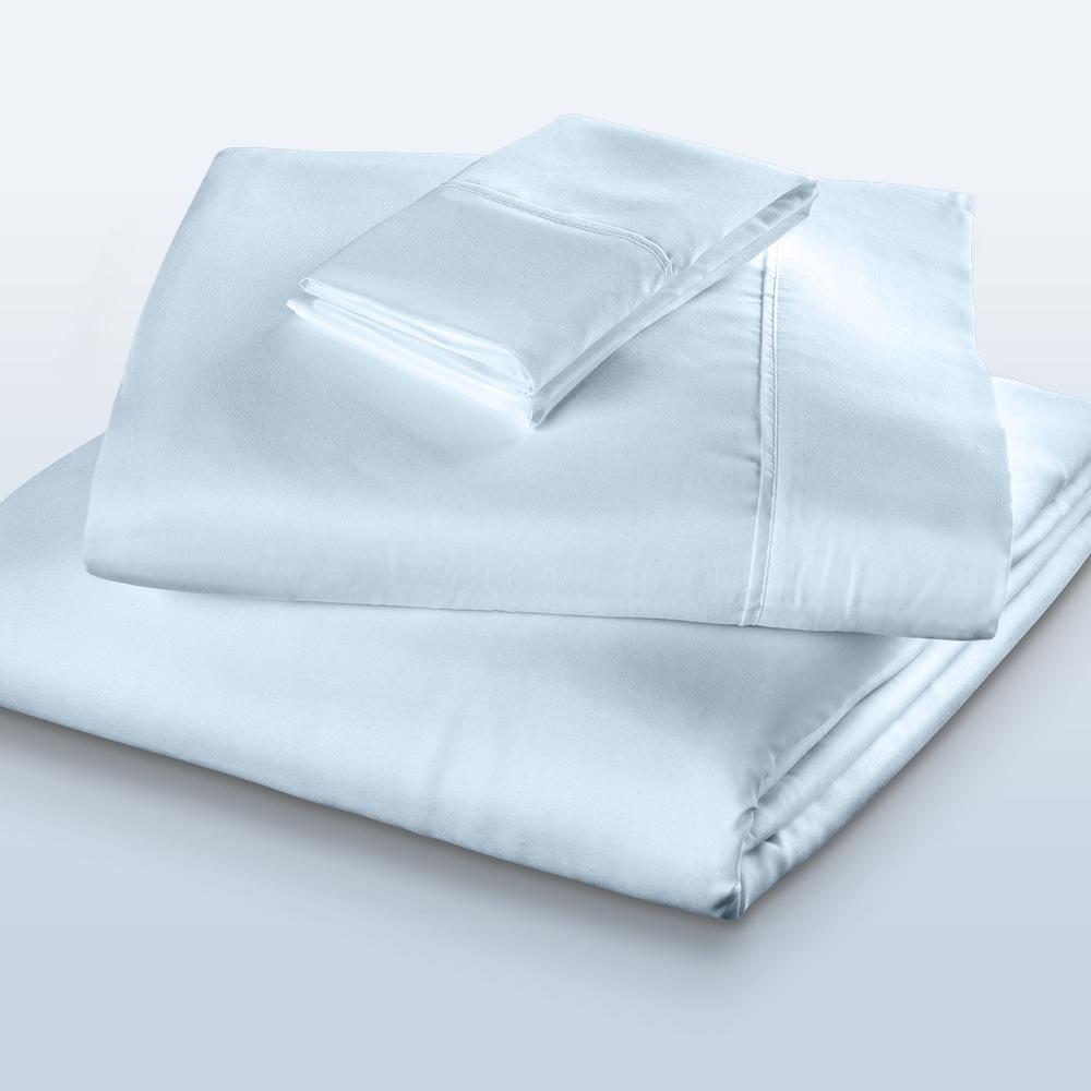 100% Cotton Sheet Set King, Light Blue. Picture 5