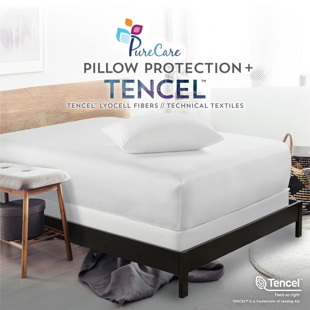 Tencel Pillow Protector Standard, White. Picture 2