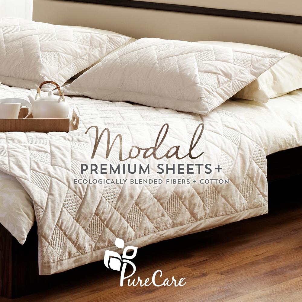 Premium Modal Sheet Set  Queen, Ivory. Picture 2