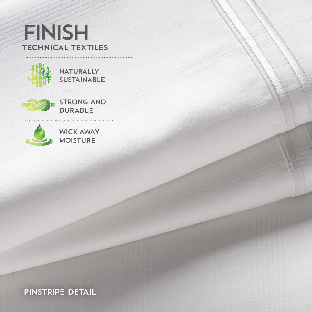 Premium Bamboo Sheet Set Queen, White. Picture 5
