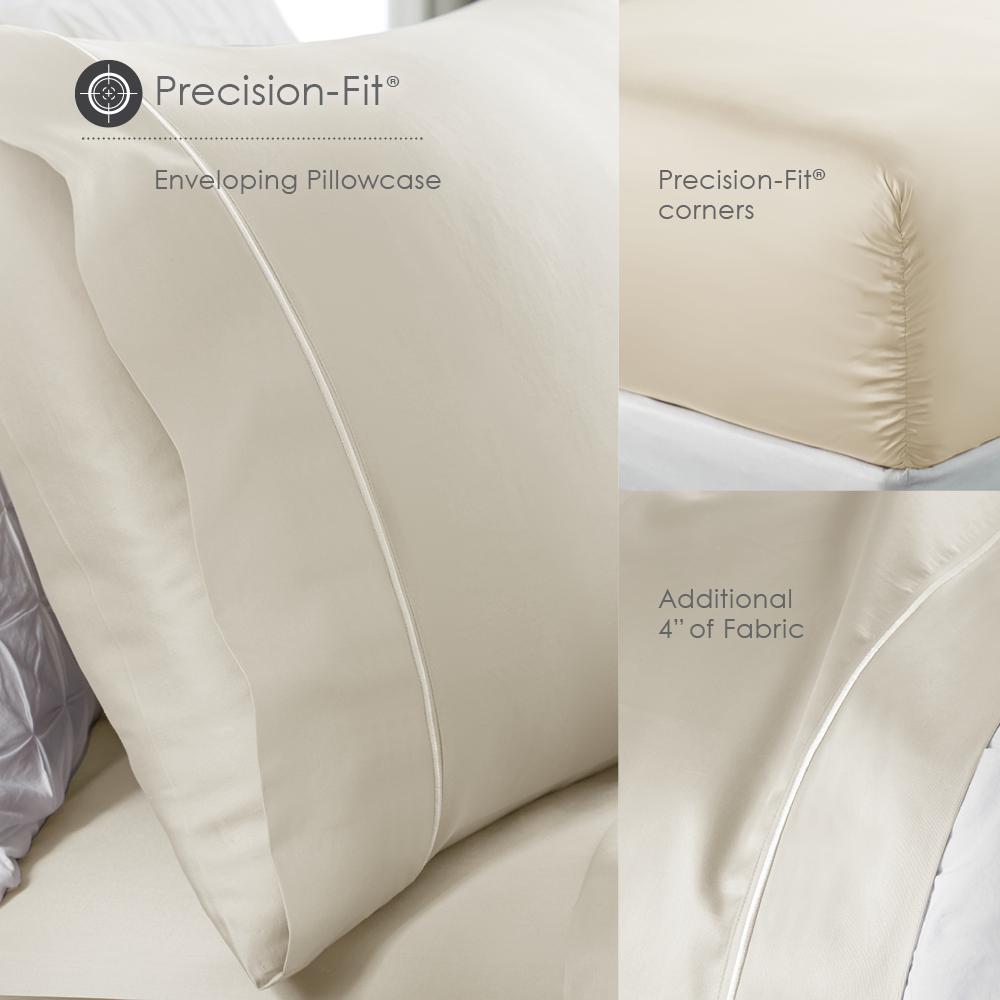 Luxury Microfiber Wrinkle Resistant Sheet Set QUEEN, White. Picture 3