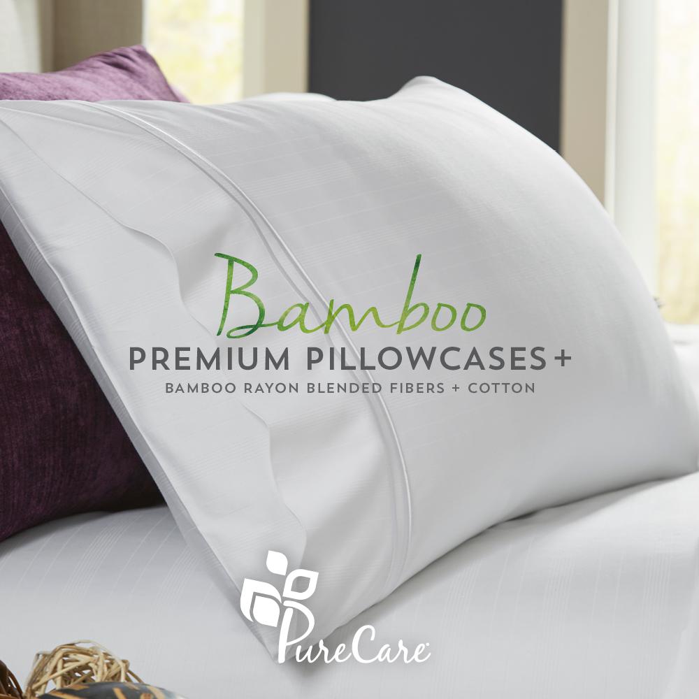 Premium Bamboo Pillowcase Set Standard, Ivory. Picture 2
