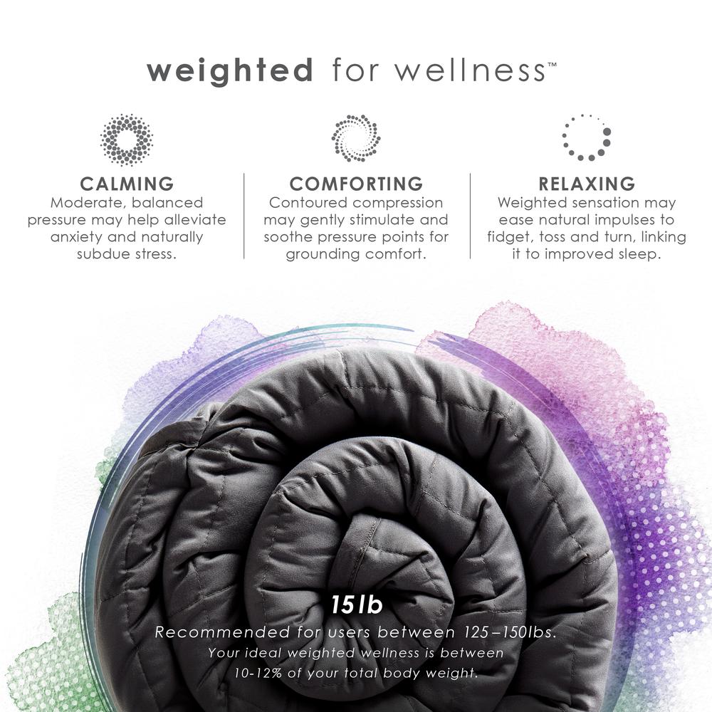 Zensory 15lb Weighted Blanket 48"x72", Dark Gray. Picture 1