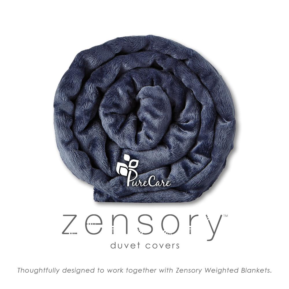 Zensory Duvet Cover - Midnight Blue 48"x72", Midnight Blue. Picture 2
