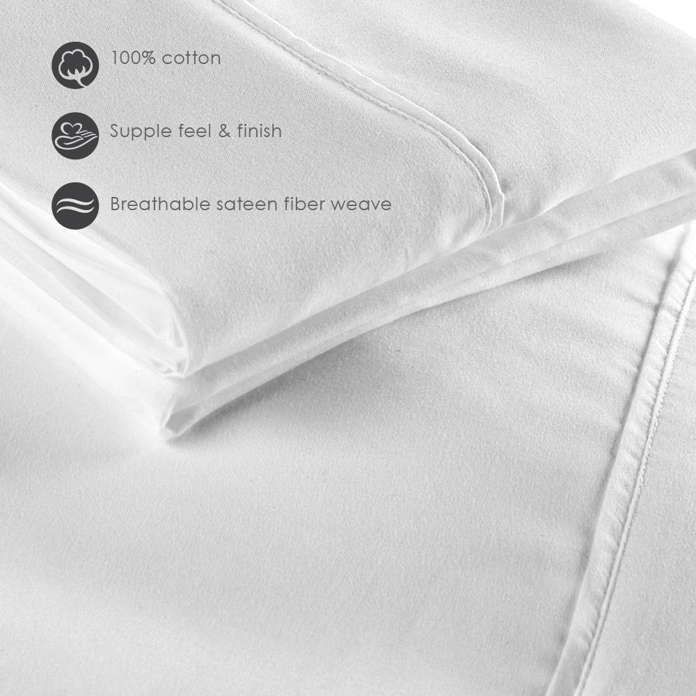 100% Cotton Sheet Set Twin XL, White. Picture 4