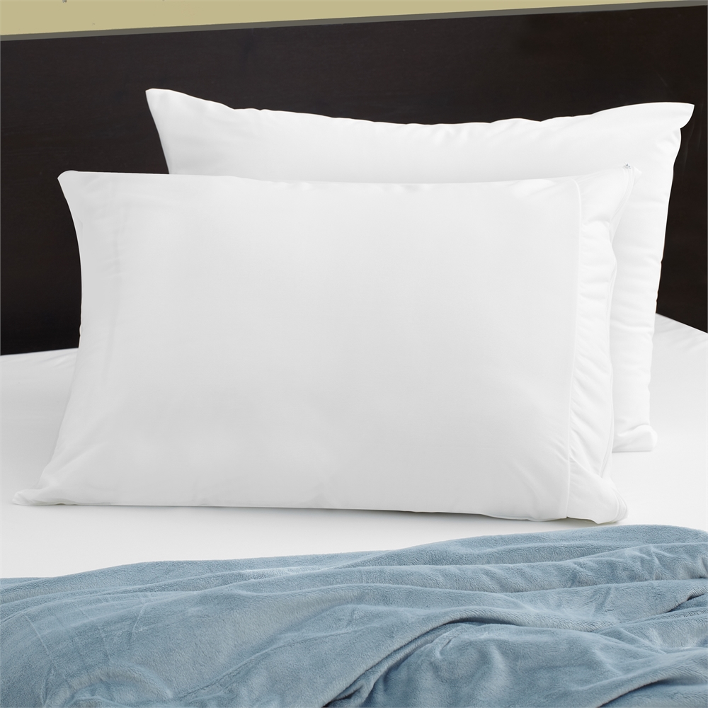StainGuard® Cotton Terry Pillow Protector KING, White. Picture 2