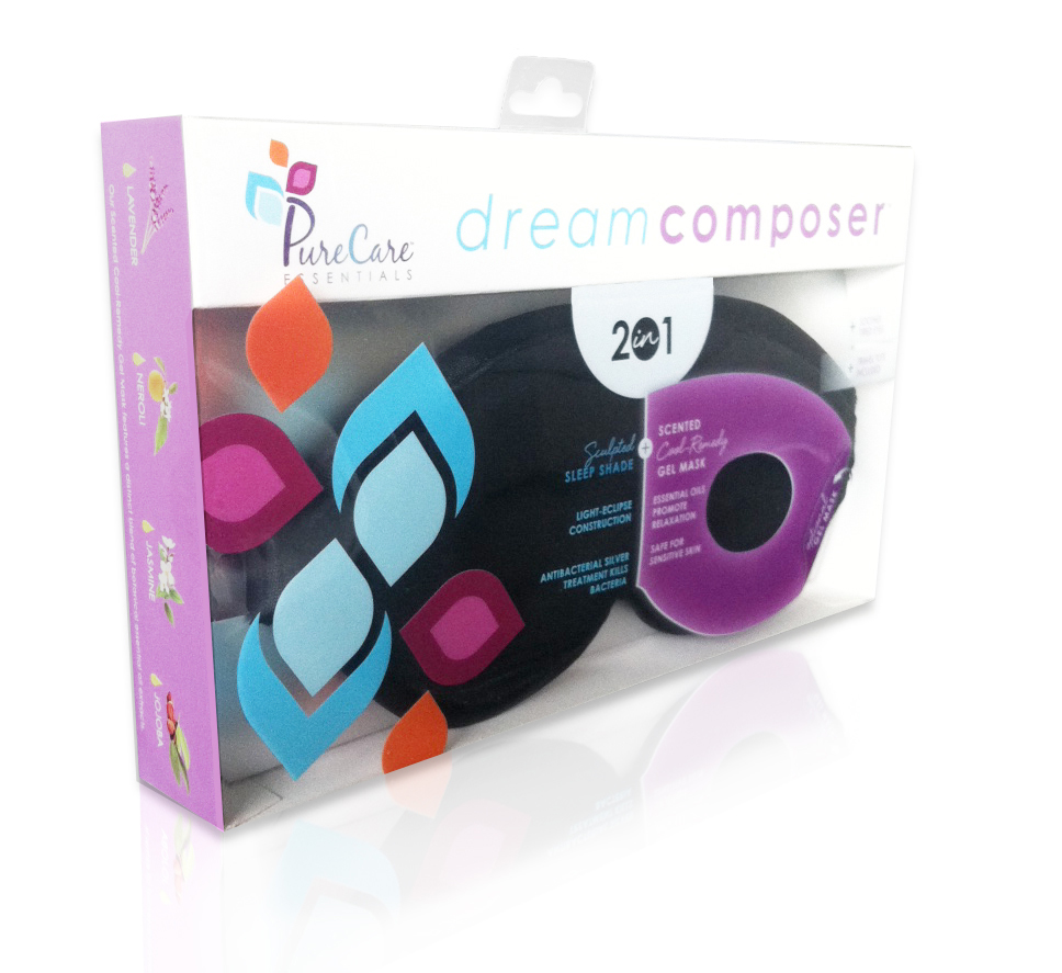 Dream Composer Sleep Shade & Scented Cooling Gel Mask, Black. Picture 2