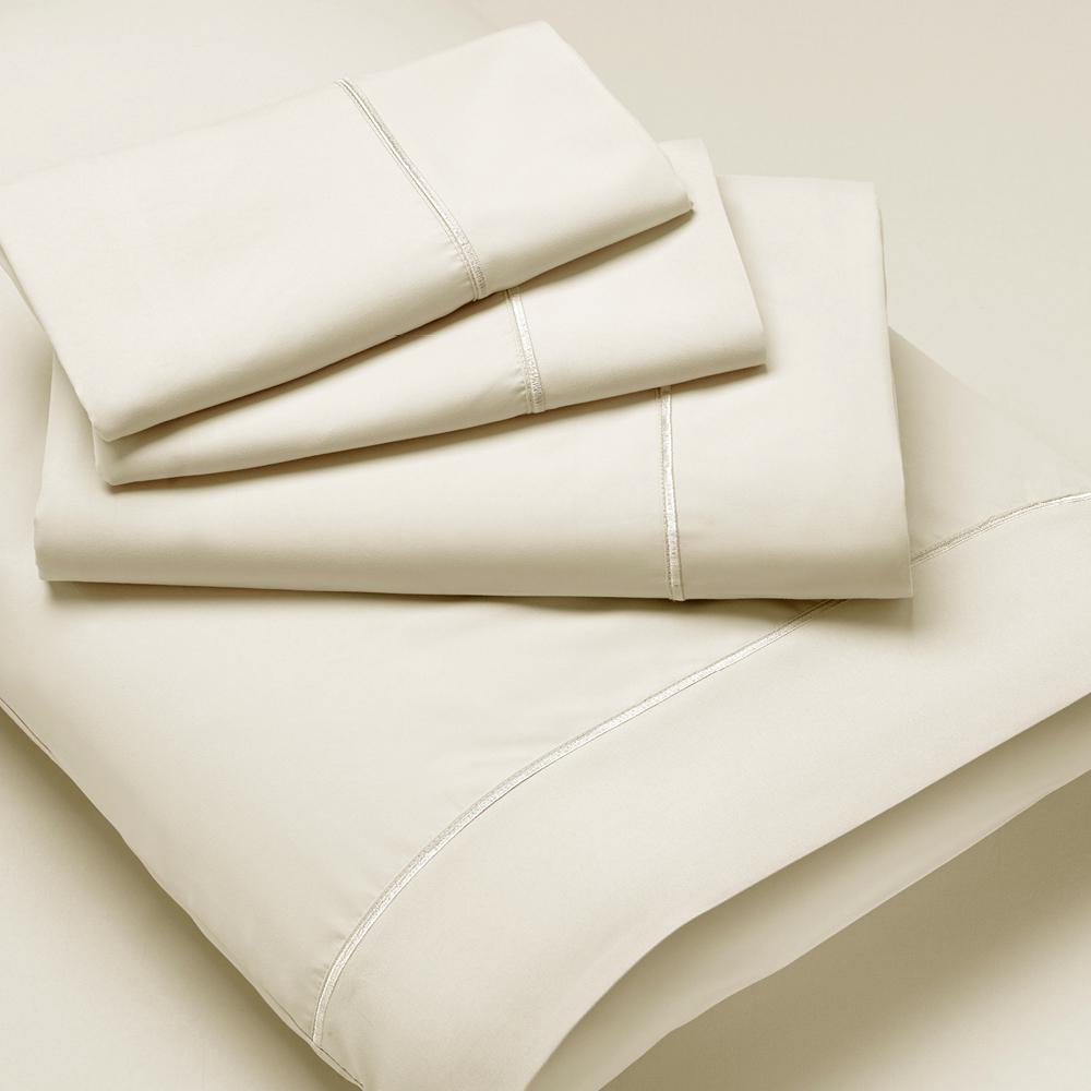 Luxury Microfiber Sheet Set Cal King, Ivory. Picture 5